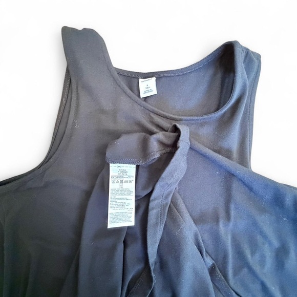 Old navy Small Tall black midi sleeveless swing dress solid black casual dress - Picture 3 of 7